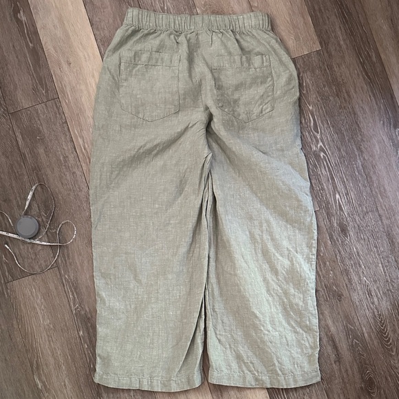 CYNTHIA ROWLEY | Light Green Wide Leg Linen Pants - Picture 6 of 13